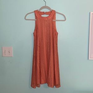 Francesca’s salmon colored spring dress